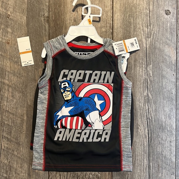 Hybrid Little Boys Captain America Active Tank Top and Shorts Set, 2 Piece - Picture 7 of 8